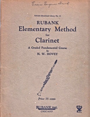 Rubank Educational Library #34 Elementary Method for Clarinet 1933 