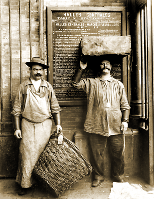 1890's Fish Porters, France Old Photo 8.5" x 11" Reprint
