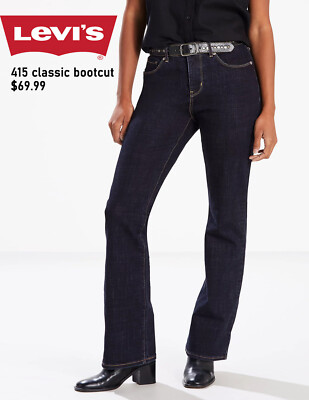 LEVI'S 415 CLASSIC BOOTCUT JEANS - WASHED DARK BLUE Sz 14   $69.99 NEW