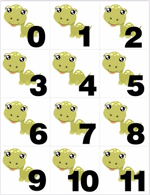 Dinosaurs - Numbers 0-31 Pocket Chart Cards or Calendar Learning Resource - Math