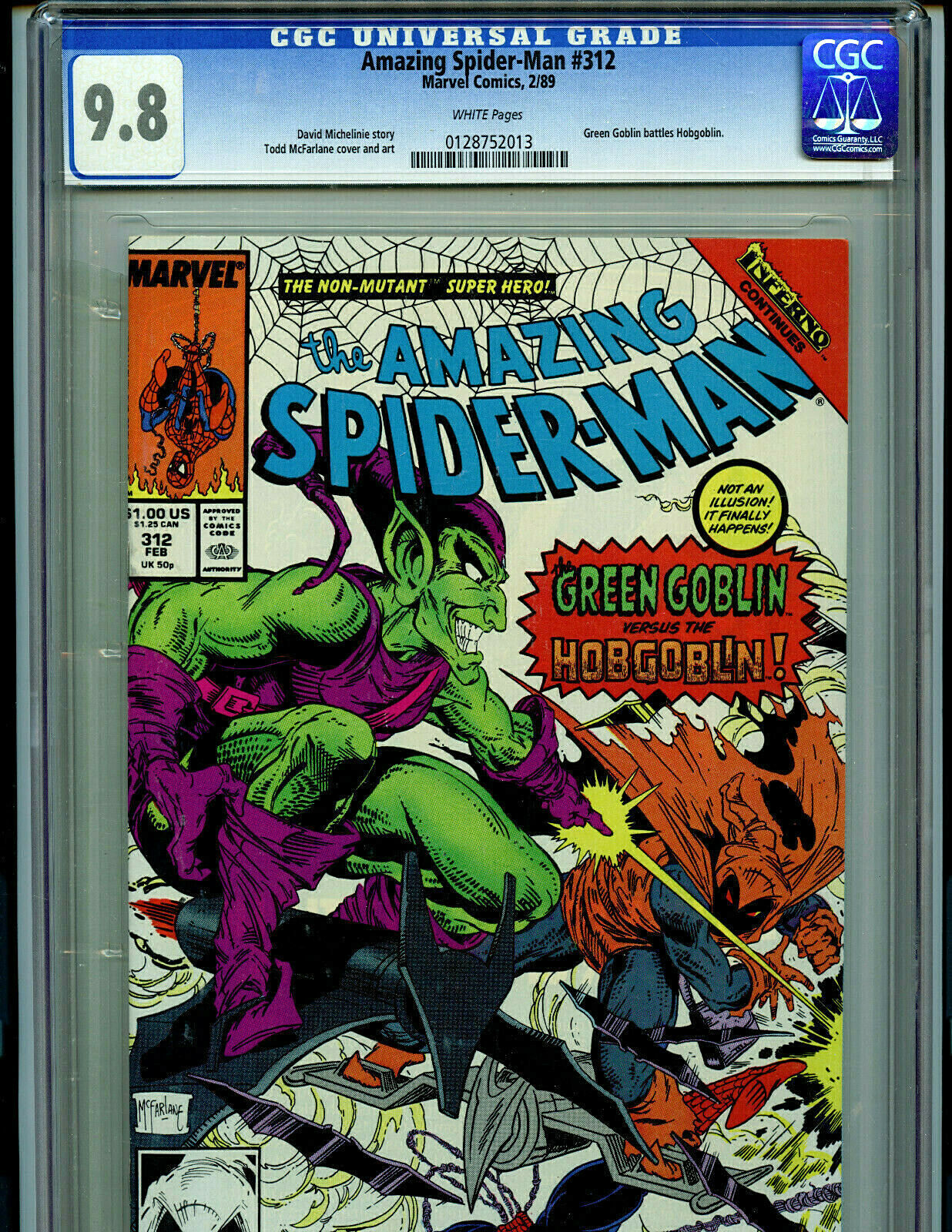 Amazing Spider-man # 312 CGC 9.8 NM/MT 1989 Marvel Comics Amazing Spider-man # 312 CGC 9.8 NM/MT 1989 Marvel Comics
