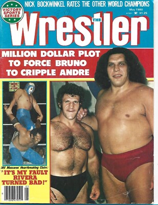 MAY 1980 THE WRESTLER WRESTLING MAGAZINE ANDRE GIANT SAMMARTINO MASCARAS RIVERA
