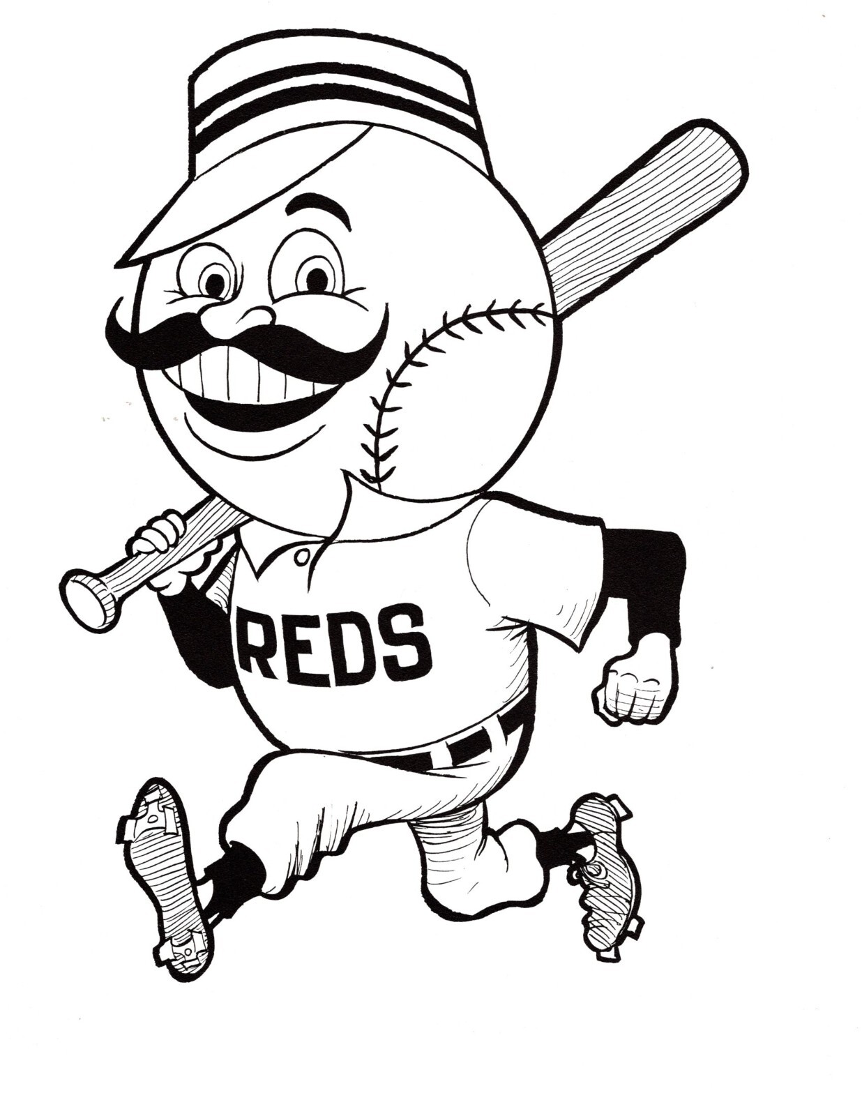 VINTAGE STYLE CINCINNATI REDS 8X10 TEAM MASCOT PHOTO