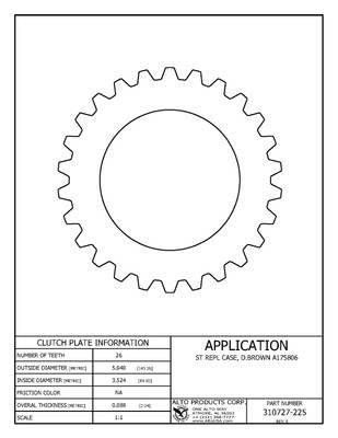 Steel Clutch CASE (DAVID BROWN) 9968289 Replaced by Alto # 310727-225