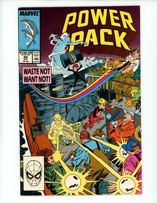 Power Pack #49 1989 Marvel Comics FN/VF Jon Bogdanove Direct Book Collectible