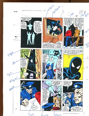 Spectacular Spider Man #128 p.9 Color Guide Art - 1987 Art by Bob Sharen