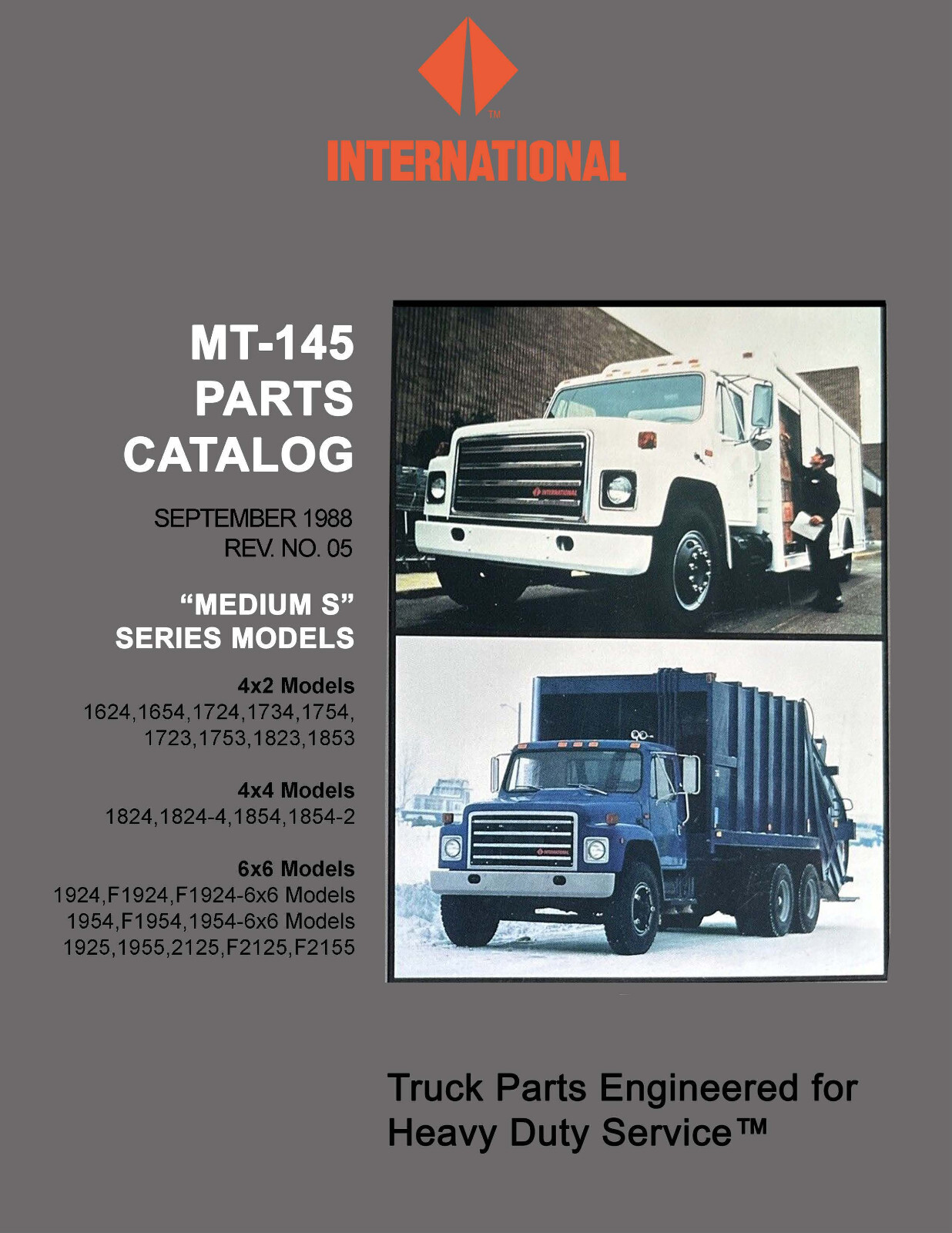 洋書 INTERNATIONAL TRUCKS 1988 International S Series 1824 1824-4 1924 Truck Parts