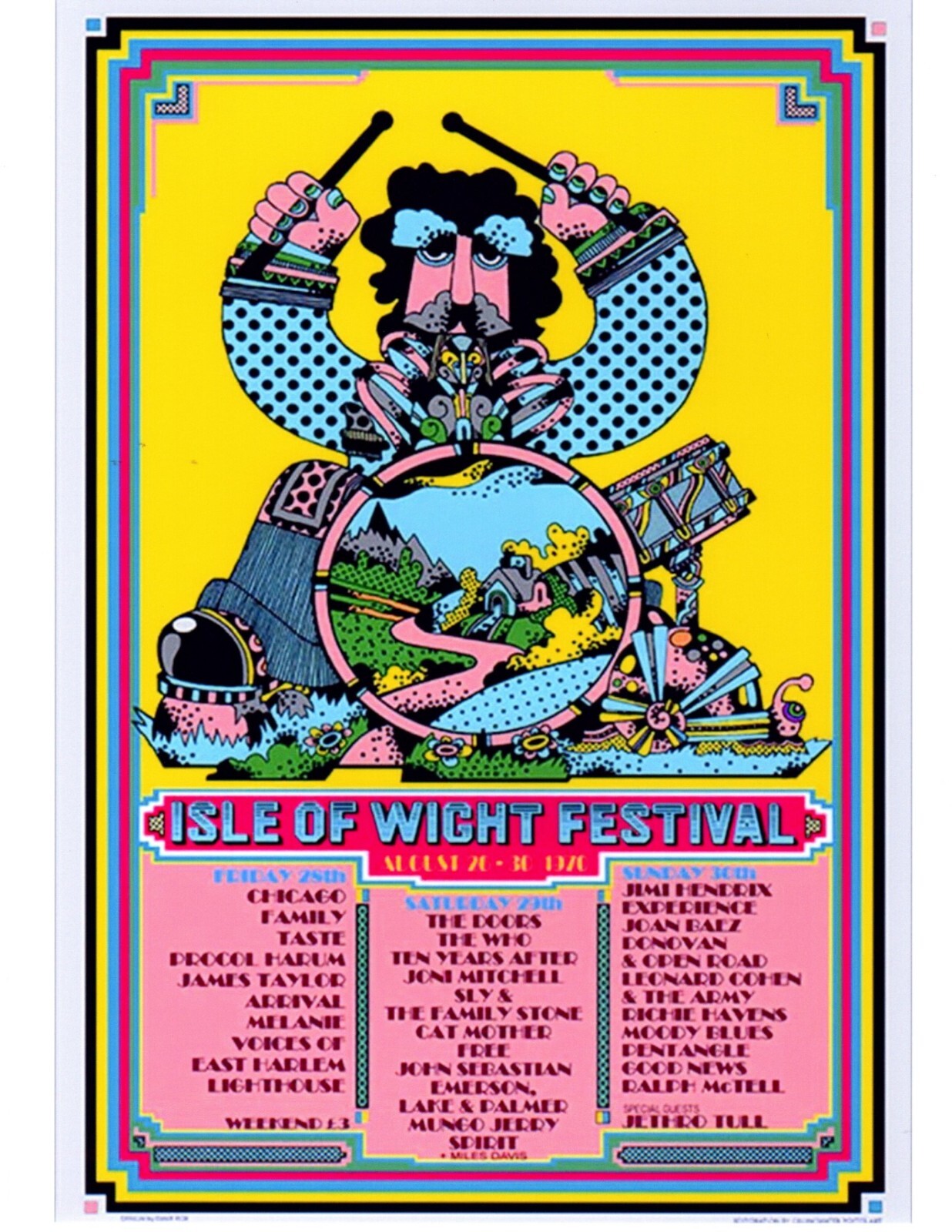 ワイト島 フェスティバル ポスター Dave Roe Vintage