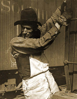 1921 Freight Brakeman, New York City, NY Old Photo 8.5" x 11" Reprint