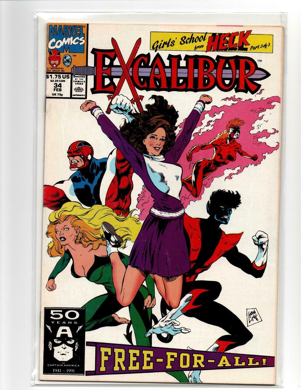 Excalibur #34 February 1991 Marvel Comic Book Girls School From Heck