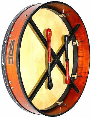 SDC PROFESSIONAL QUALITY 18'' INSIDE TUNABLE BODHRAN with CASE 2 Beaters $99.99