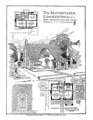 House Design Competitions Book 8 Drawings A House of Brick of Moderate Cost 1910
