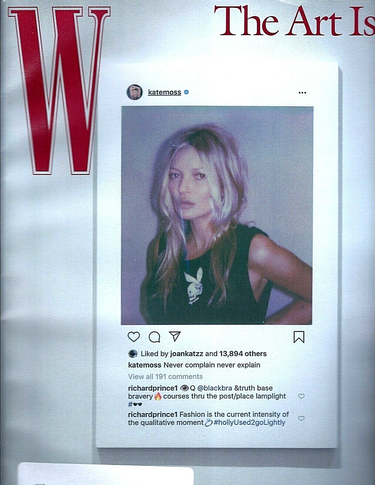 W Magazine Volume 7 2019 The Art Issue Kate Moss Very Good