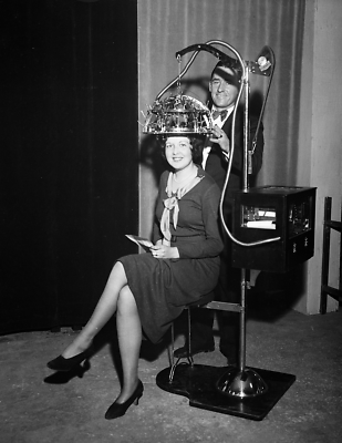 1931 Woman Wearing a Psychograph Old Photo 8.5" x 11" Reprint