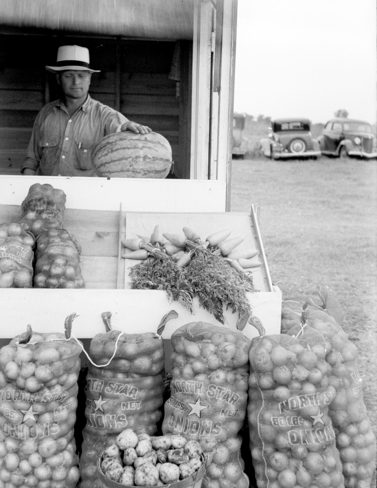 1939 Vegetable Stand, Rice County, MN Vintage Old Photo 8.5" x 11" Reprint