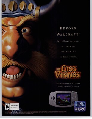 2003 The Lost Vikings Print Ad/Poster Official GBA Game Boy Advance Art