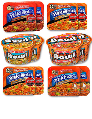 Bulk Maruchan Ramen Noodle | Yakisoba Bowls Variety (Pack of 12)