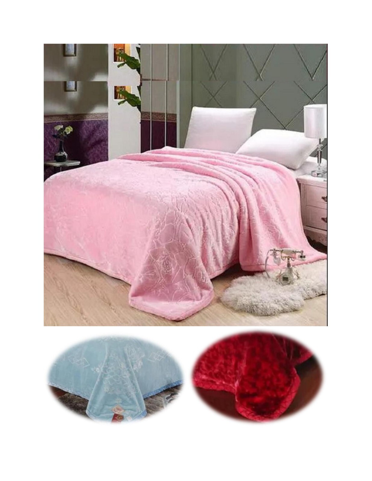 King Size, Heavy Korean Mink Blanket,12 Lbs, 2 Ply, Soft And