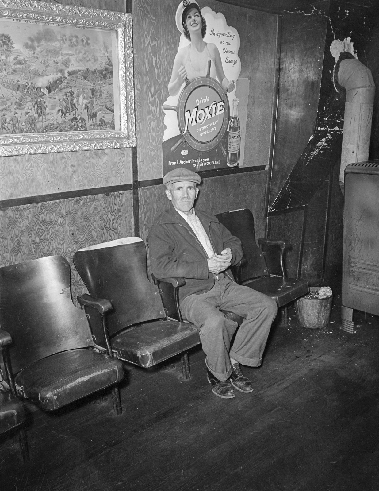 1938 Miner in a Bar, Gilberton, Pennsylvania Old Photo 8.5" x 11" Reprint