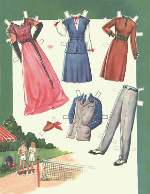VINTAGE 1948 OUTDOOR PAPER DOLL LASER REPRODUCTION~UNCUT BEST LO PRICE NO1 SELLR