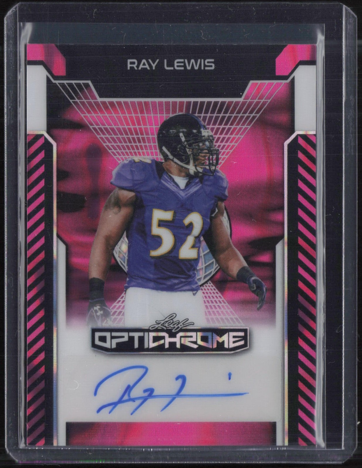 2025 Leaf Optichrome Lava Pink Ray Lewis 3/8 Auto Autograph