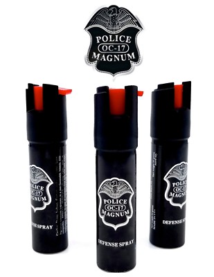 3 Pack Police Magnum Pepper Spray 3/4oz Safety Lock Defense Security Protection