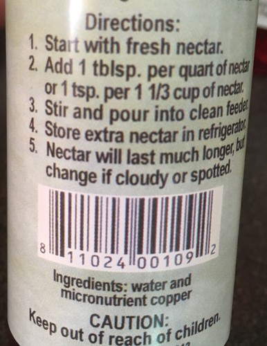 2 - 4 Oz Bottles Hummingbird Feeder Fresh Sapphire Labs