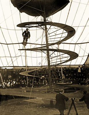 1900 Spiral Tower Bicycle Daredevil Old Photo 8.5" x 11" Reprint