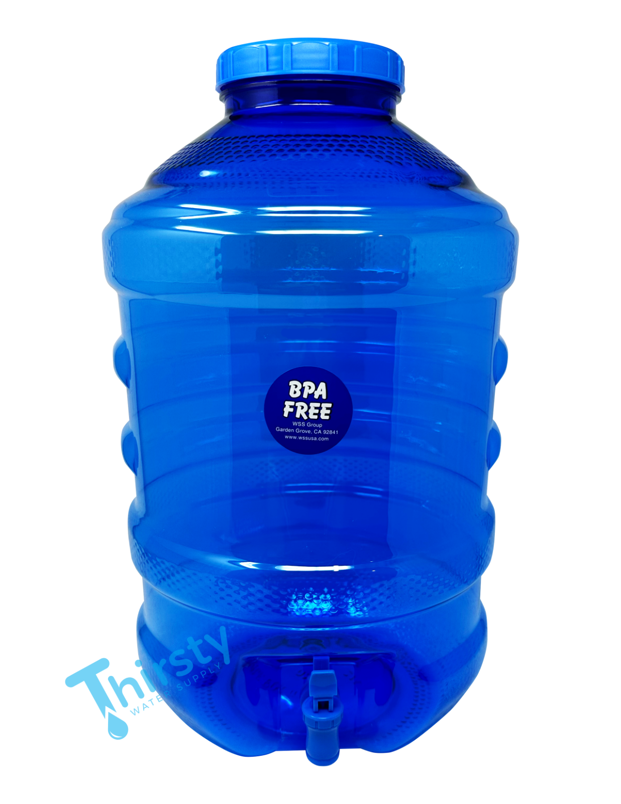 Water Bottle Dispenser Faucet Valve Pet Big Cap Container Blue