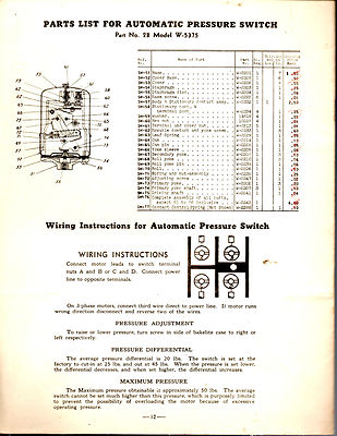 1947 DAYTON JET-TYPE DEEP WELL PUMPS INSTALLING-OPERATING INSTRUCTIONS-PART LIST