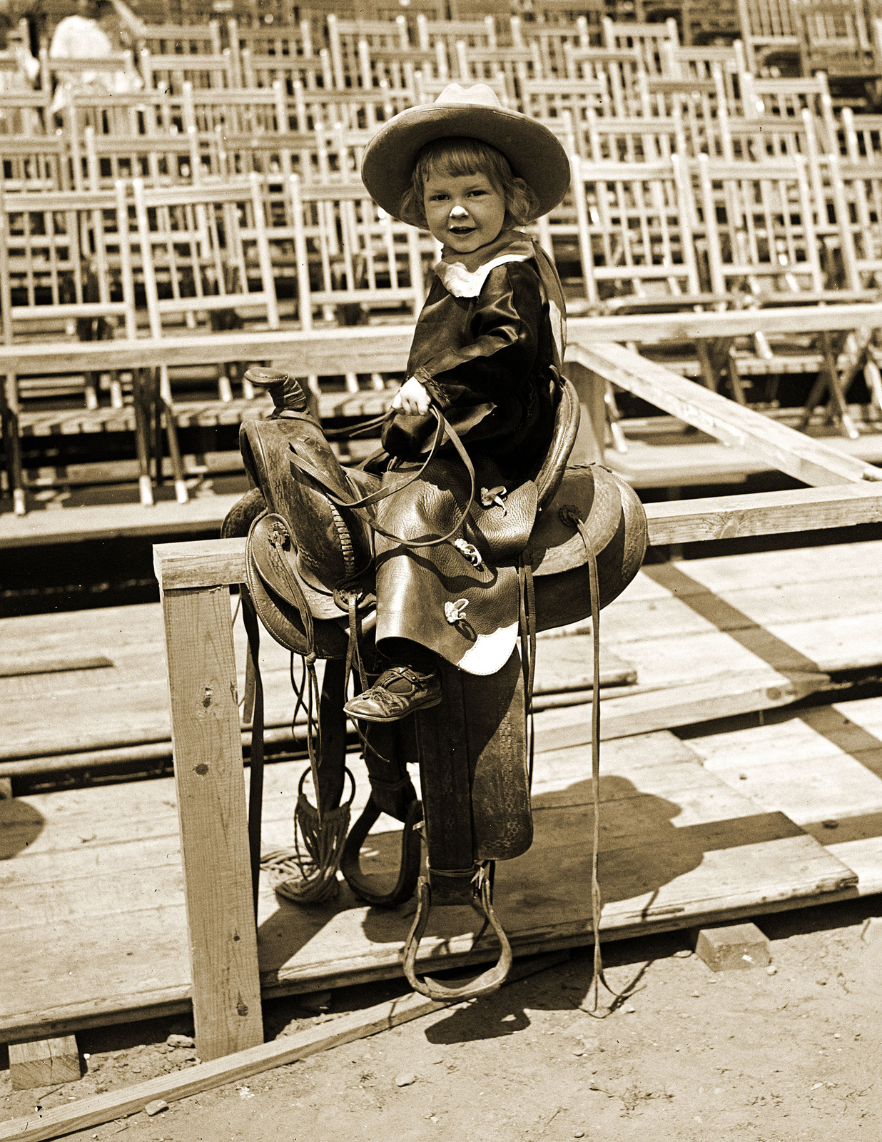 1923 "Foghorn" Clancy, Jr on a Saddle Vintage Old Photo 8.5" x 11" Reprint