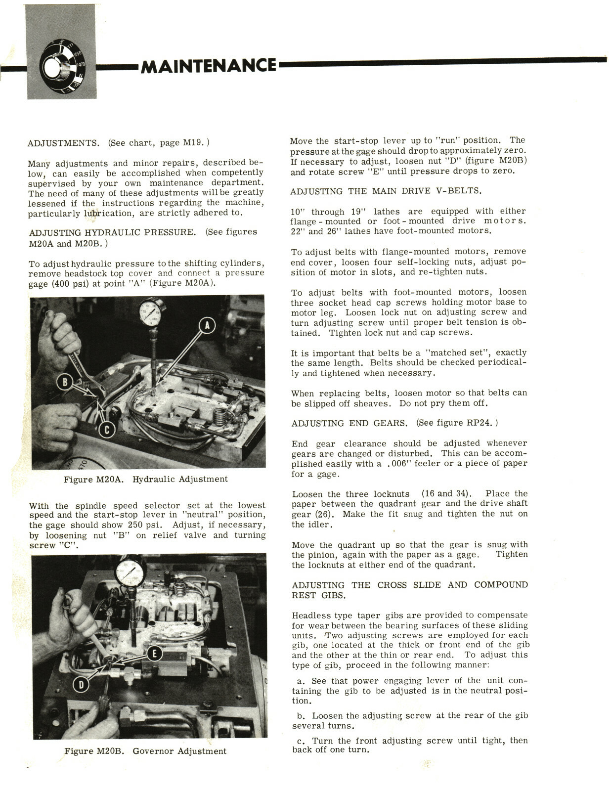 Cincinnati LR Hydrashift Lathe 10" to 26" Op, Service & Parts List Manual #1559