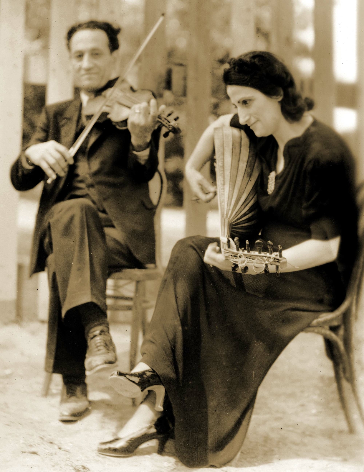 1939 Goshtigians the Playing Oud and Violin Vintage Old Photo 8.5" x 11" Reprint