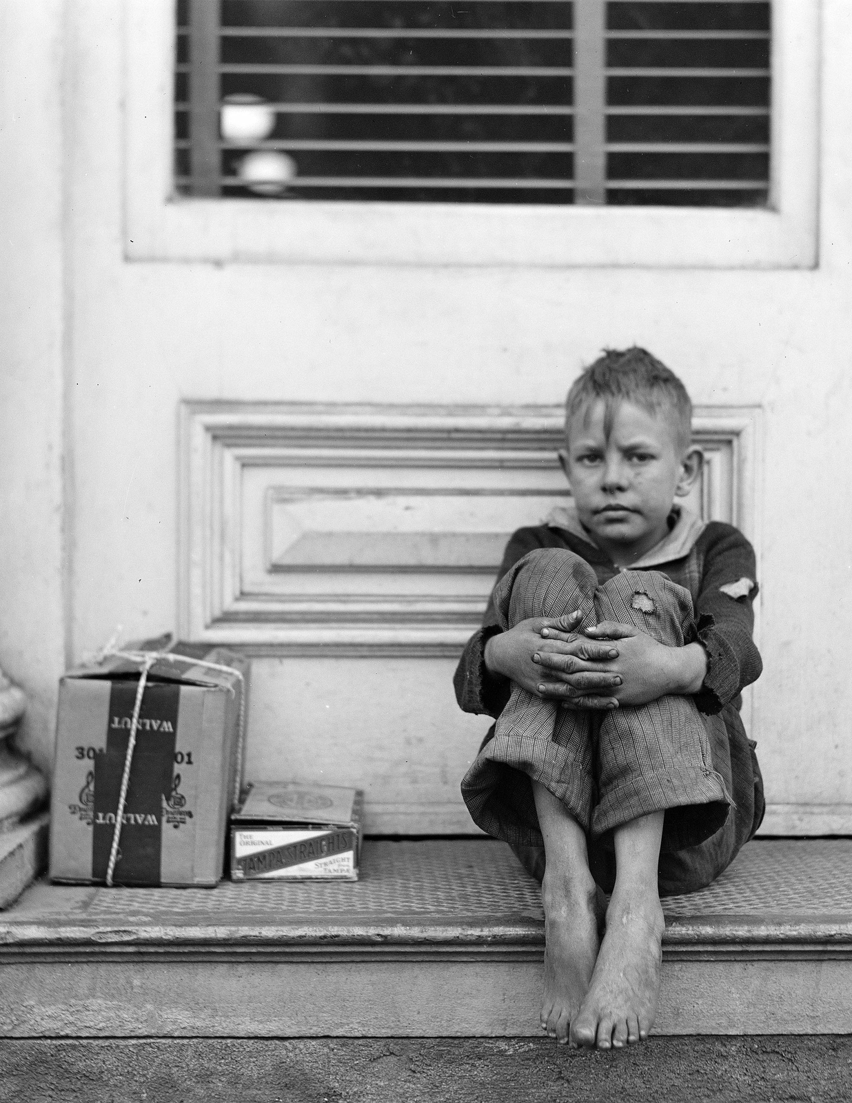 1940 Young Shoeshine Boy, Columbus, Georgia Vintage Old Photo 8.5" x 11" Reprint
