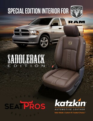 Leather Seat Covers for 13-18 Dodge Ram Crew Quad Cab Outlaw Saddleback Coffee