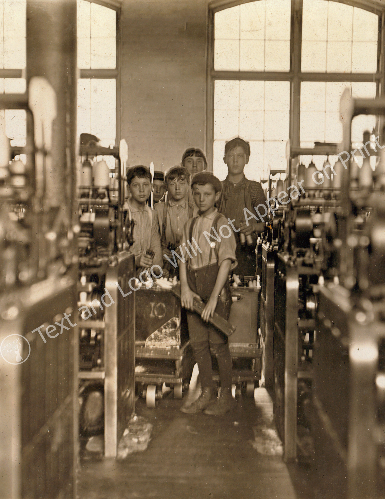 1908 Young Mollahan Mill Boys, Newberry, SC Old Photo 8.5" x 11" Reprint