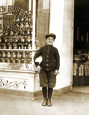 1912 Ten Year Old Newboy Joseph Bernstein Old Photo 8.5" x 11" Reprint