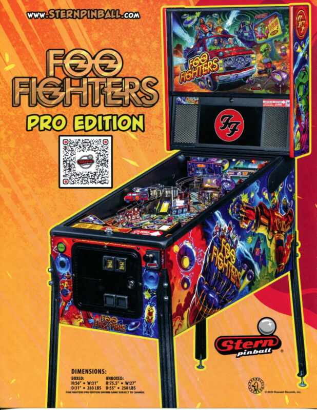 Foo Fighters Pro Edition Stern Pinball Flyer / Brochure / Ad Mint