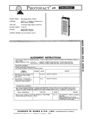 Assembly Manual Instructions For Heathkit GW-21