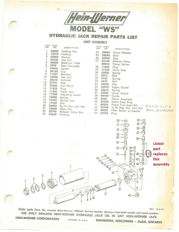 Floor Jack Release Valve Assembly Fits Many 1pc