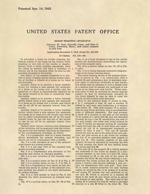 Horse Training US Patent Art Print- Official Vintage Antique Original Cowboy 574