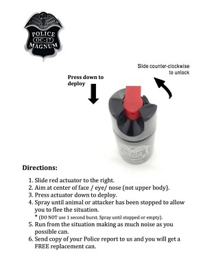 3 pack POLICE MAGNUM 3oz Safety Lock pepper spray Defense Security Protection