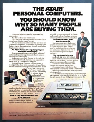 1980 Atari 400 Personal Computer photo ''The Revolution Starts'' vintage print ad