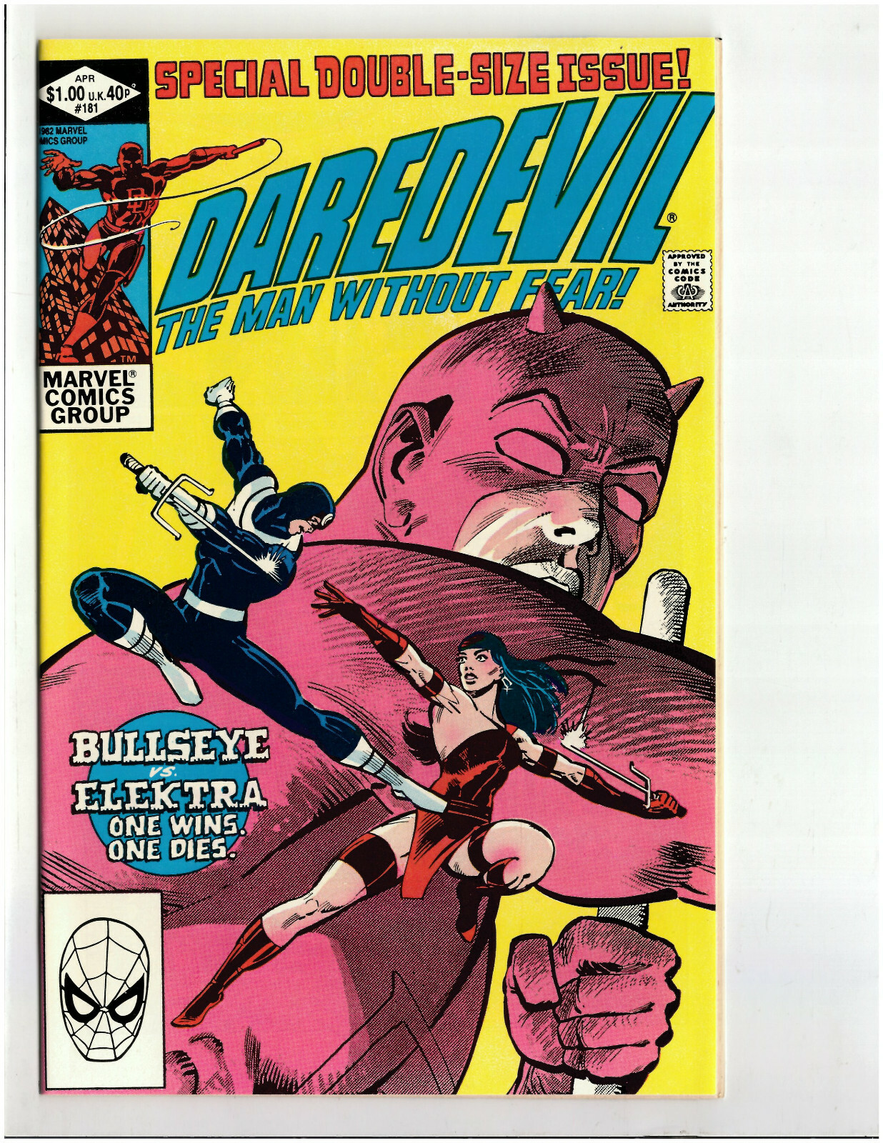 アメコミ　マーベル　Daredevil 181 1982 Electra Daredevil #181 (Apr 1982, Marvel) DEATH OF ELEKTRA BY FRANK
