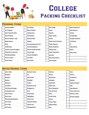 College Dorm Room Essentials Ultimate Packing Move In List - Never Forget Items!
