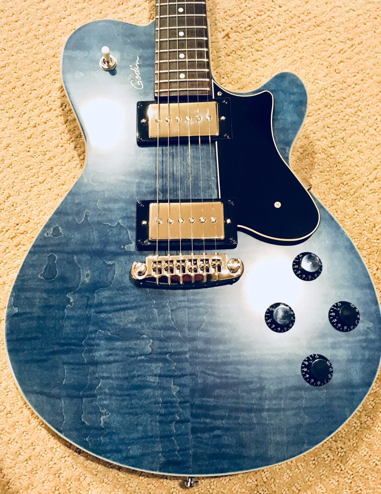 UPC 623501035373 product image for Godin Core Hb Flame Top Electric Guitar, Denim Blue | upcitemdb.com
