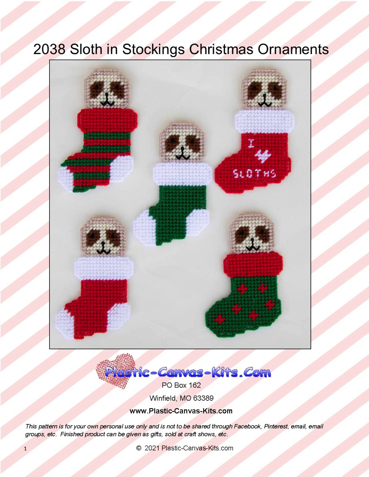 sloths-in-stockings-christmas-ornaments-plastic-canvas-pattern-or-kit-ebay