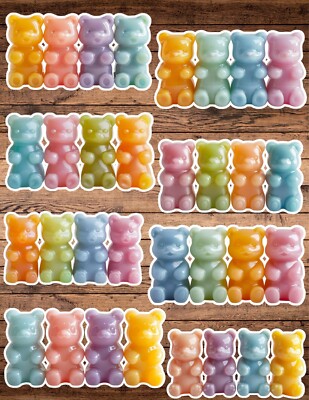 Pastel Gummy Bears Die Cut Vinyl Stickers Set Notebook Laptop Waterbottle 