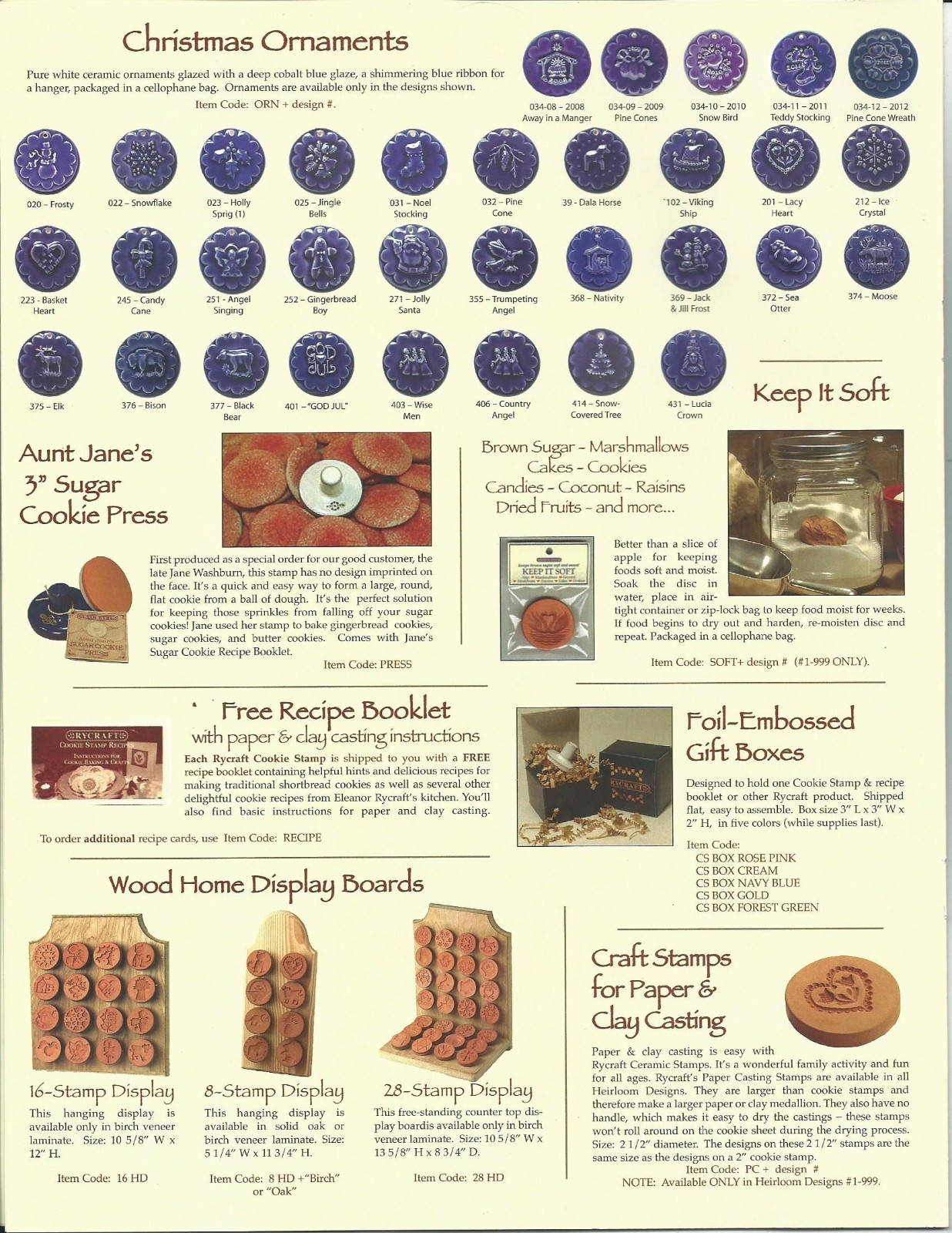 Rycraft Ceramic Cookie Stamp HEIRLOOM ORNAMENT  375 