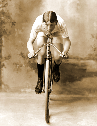 Young Boy on a Bicycle Vintage/ Old Photo 8.5" x 11" Reprint
